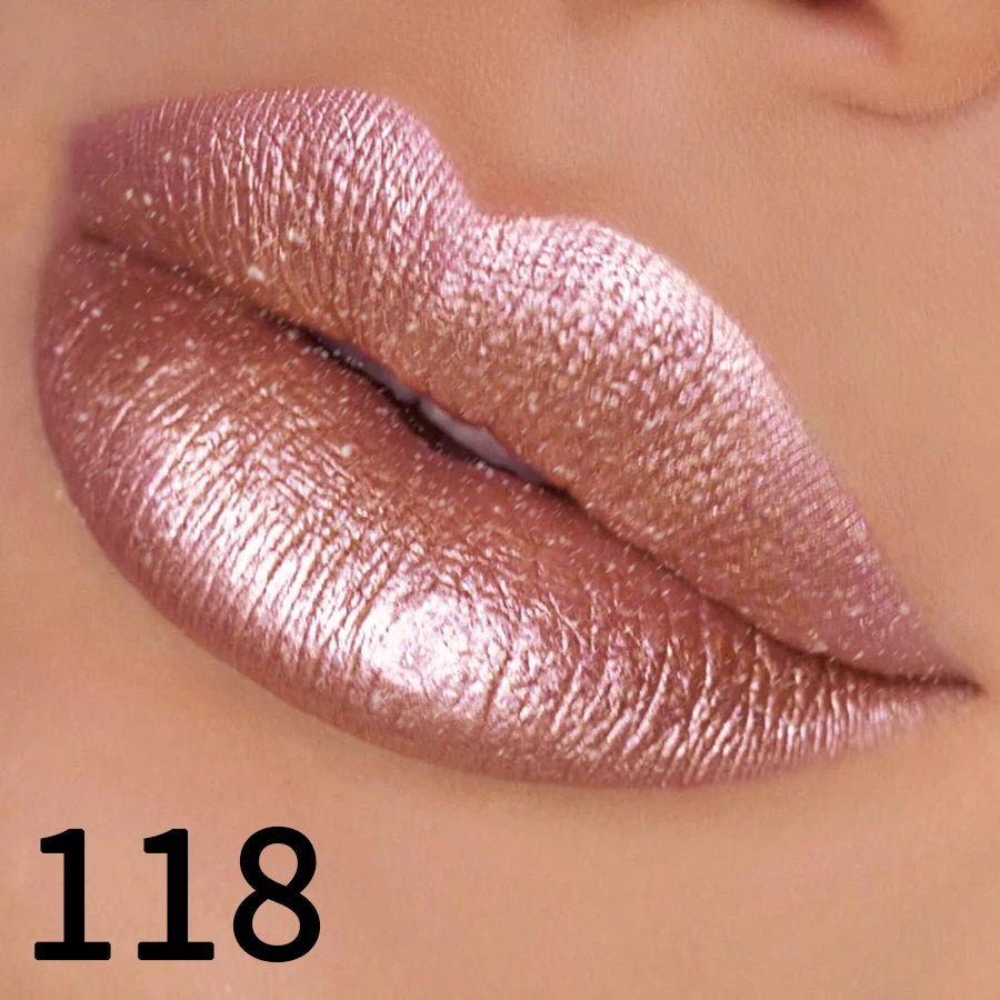 Batom Glitter 19 Cores – Hidratação, Brilho Metalizado e Alta Pigmentação