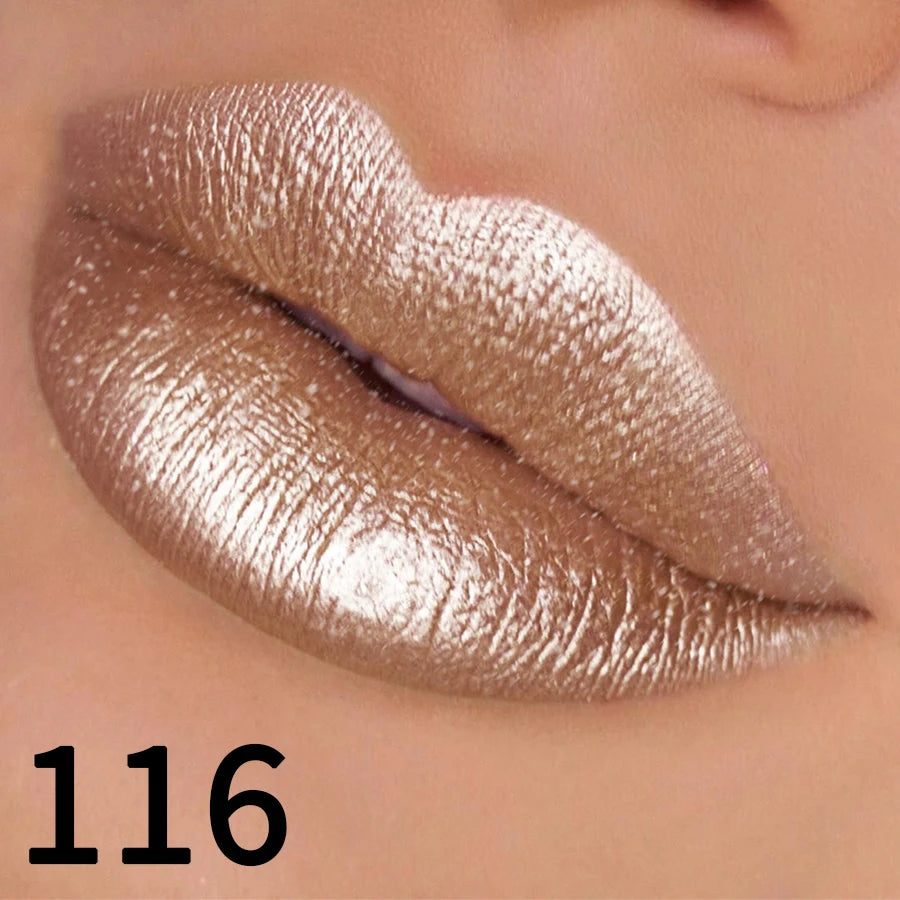 Batom Glitter 19 Cores – Hidratação, Brilho Metalizado e Alta Pigmentação