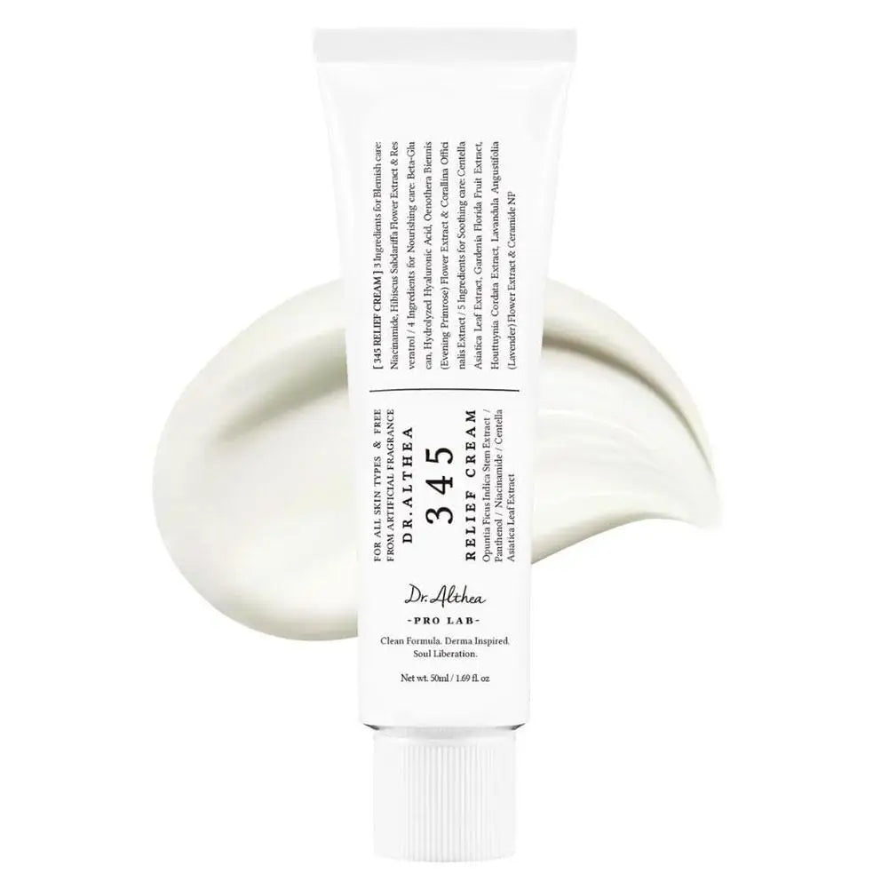 Dr.Althea Creme Facial Coreano 345 Relief | Suavizante, Clareador, Hidratante e Reparador Antioxidante