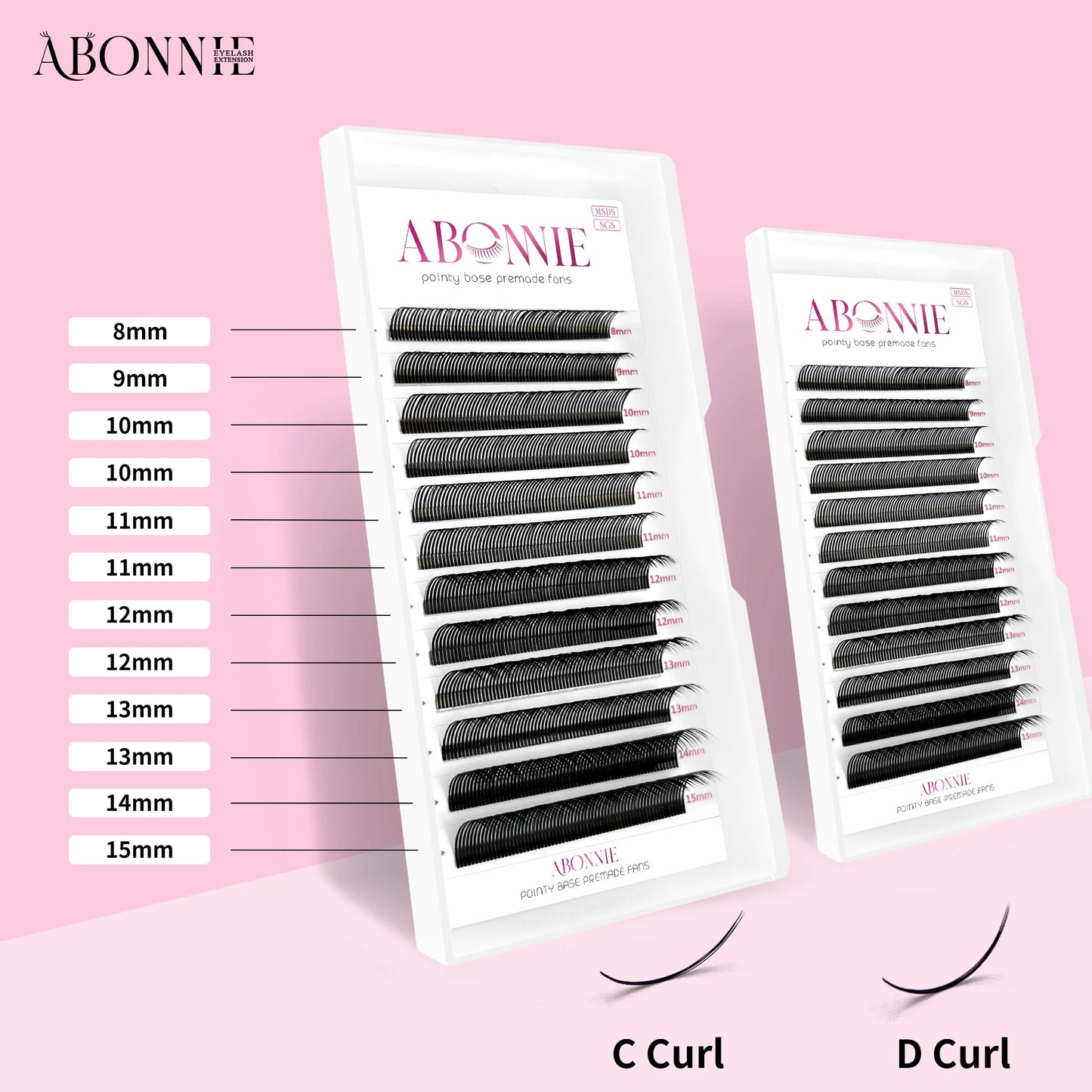 Abonnie Cílios Postiços 5D Pré-Montados – Estilo Anime, Flor e Pontiagudos