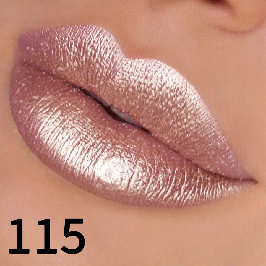 Batom Glitter 19 Cores – Hidratação, Brilho Metalizado e Alta Pigmentação