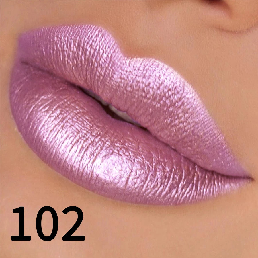 Batom Glitter 19 Cores – Hidratação, Brilho Metalizado e Alta Pigmentação
