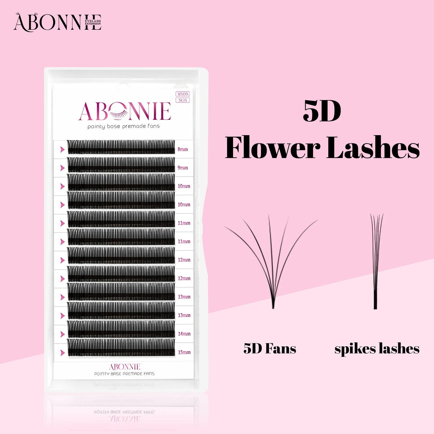 Abonnie Cílios Postiços 5D Pré-Montados – Estilo Anime, Flor e Pontiagudos