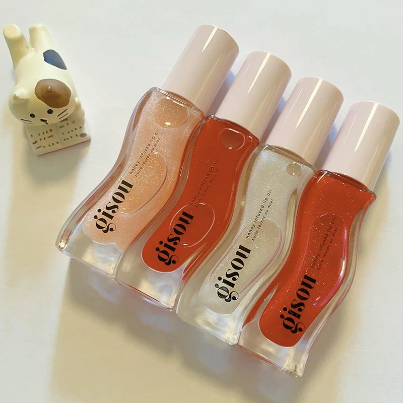 Gisou Gloss Labial Hidratante 2 em 1 | Óleo Labial + Esfoliante | Volume Natural, Brilho Cereja & Efeito Preenchido 💋