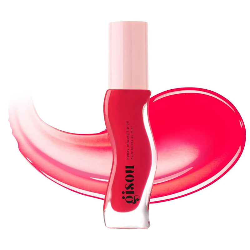Gisou Gloss Labial Hidratante 2 em 1 | Óleo Labial + Esfoliante | Volume Natural, Brilho Cereja & Efeito Preenchido 💋