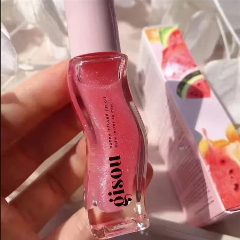 Gisou Gloss Labial Hidratante 2 em 1 | Óleo Labial + Esfoliante | Volume Natural, Brilho Cereja & Efeito Preenchido 💋