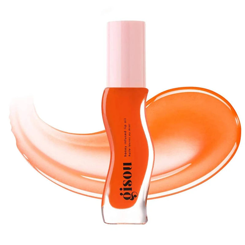 Gisou Gloss Labial Hidratante 2 em 1 | Óleo Labial + Esfoliante | Volume Natural, Brilho Cereja & Efeito Preenchido 💋