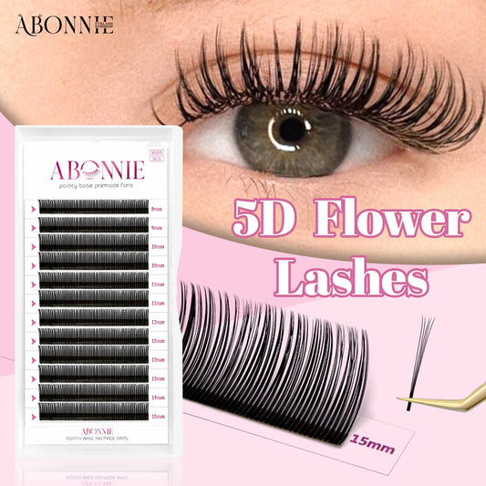 Abonnie Cílios Postiços 5D Pré-Montados – Estilo Anime, Flor e Pontiagudos