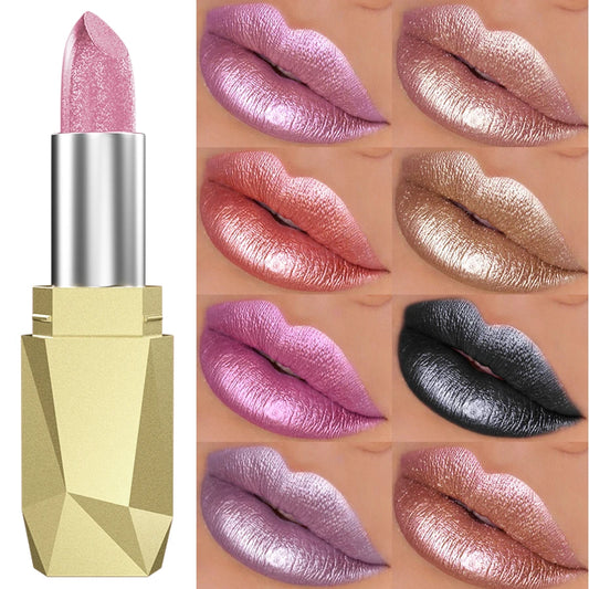 Batom Glitter 19 Cores – Hidratação, Brilho Metalizado e Alta Pigmentação