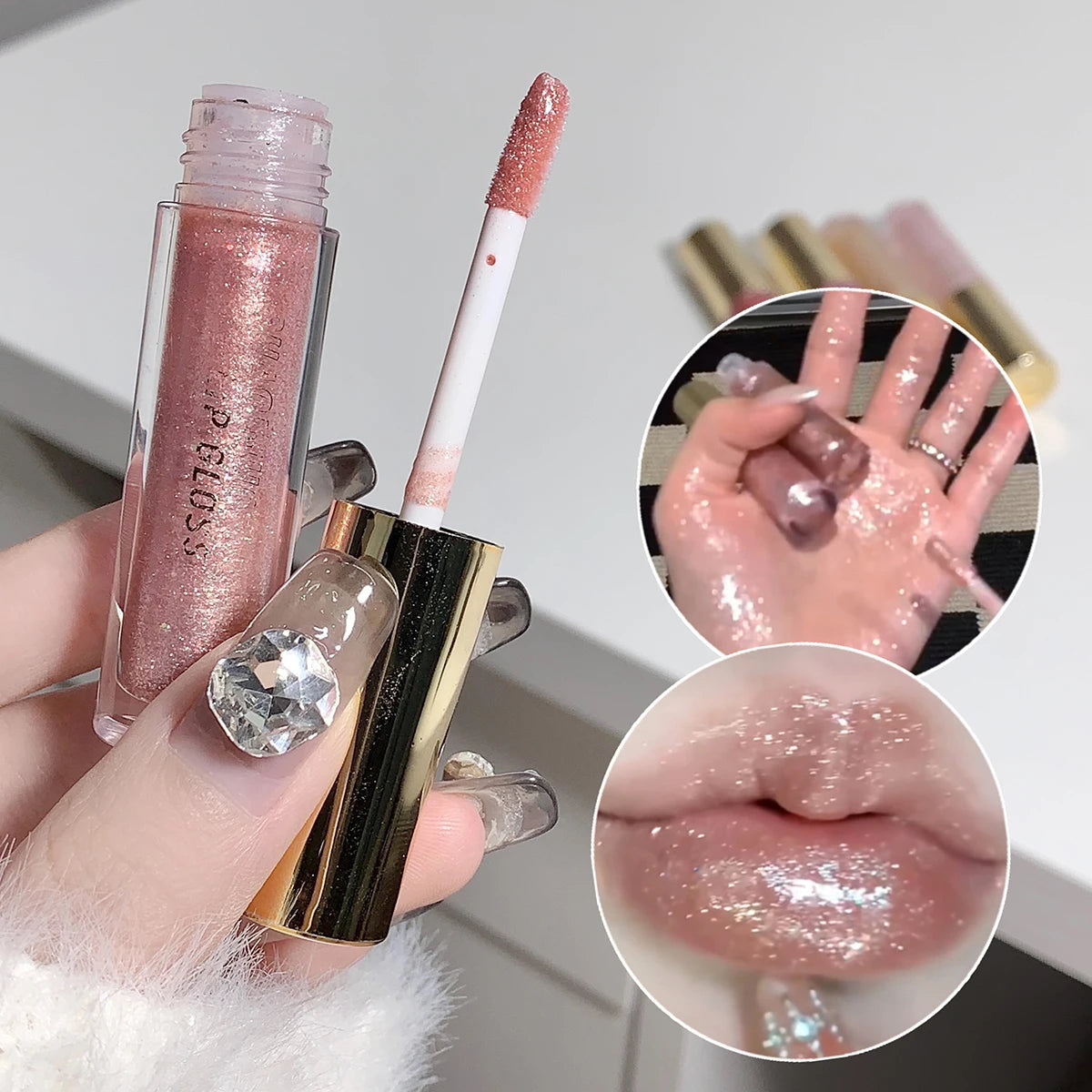 Gloss Labial Hidratante e Brilhante – Efeito Espelhado e Lábios Volumosos