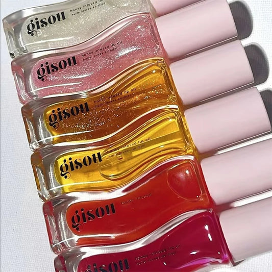 Gisou Gloss Labial Hidratante 2 em 1 | Óleo Labial + Esfoliante | Volume Natural, Brilho Cereja & Efeito Preenchido 💋