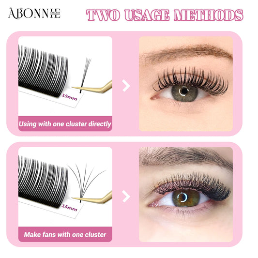 Abonnie Cílios Postiços 5D Pré-Montados – Estilo Anime, Flor e Pontiagudos
